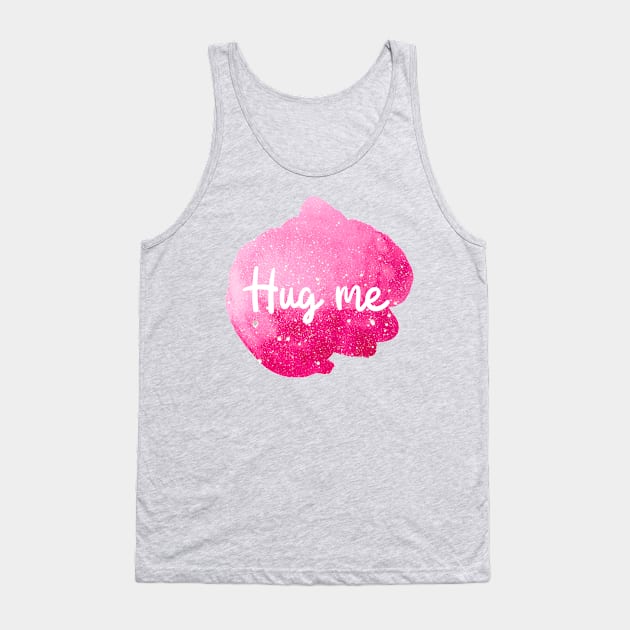 Hug Me Cosmic Art (Pink Sky Starry Skies Rose Watercolor) Tank Top by BitterBaubles